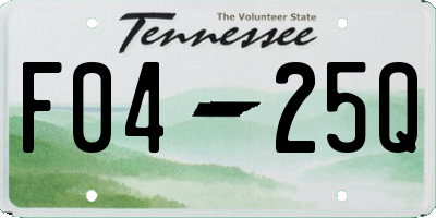 TN license plate F0425Q