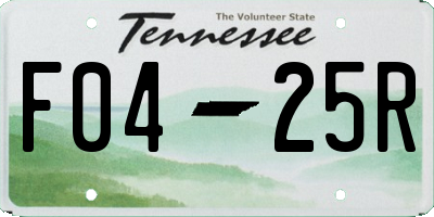 TN license plate F0425R