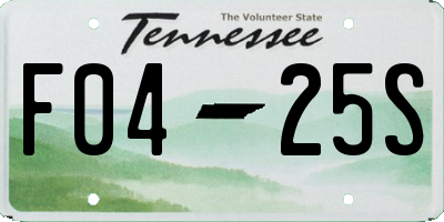 TN license plate F0425S