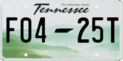 TN license plate F0425T