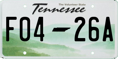 TN license plate F0426A