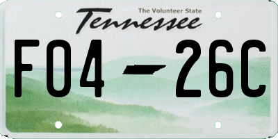 TN license plate F0426C