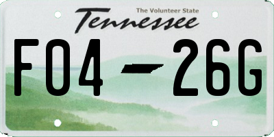 TN license plate F0426G