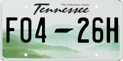 TN license plate F0426H