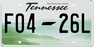 TN license plate F0426L