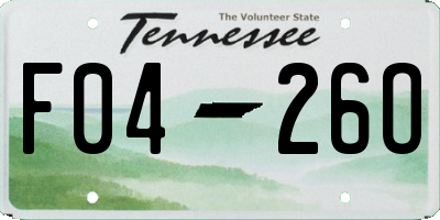 TN license plate F0426O