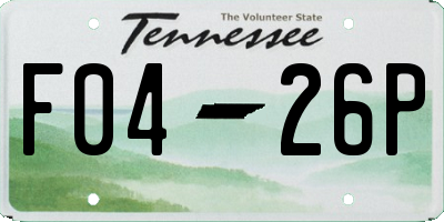 TN license plate F0426P