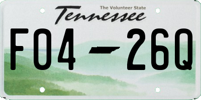 TN license plate F0426Q