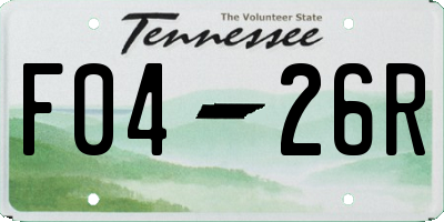 TN license plate F0426R