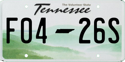 TN license plate F0426S