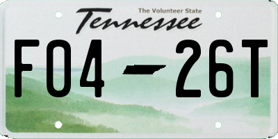 TN license plate F0426T