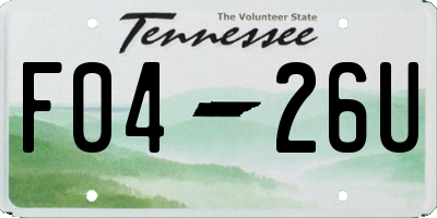 TN license plate F0426U