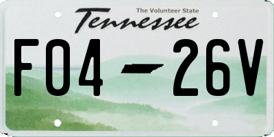 TN license plate F0426V