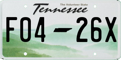TN license plate F0426X