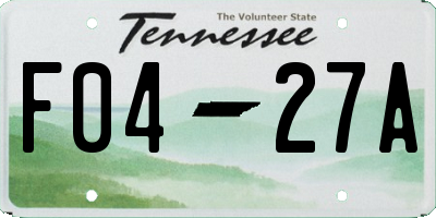 TN license plate F0427A