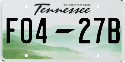 TN license plate F0427B