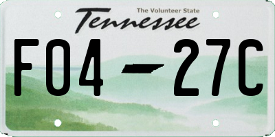 TN license plate F0427C