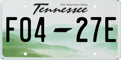 TN license plate F0427E