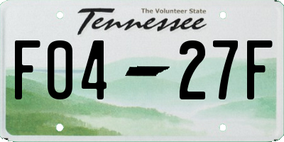 TN license plate F0427F