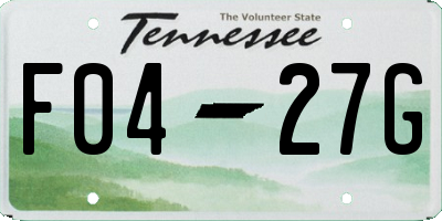 TN license plate F0427G