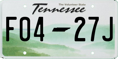 TN license plate F0427J