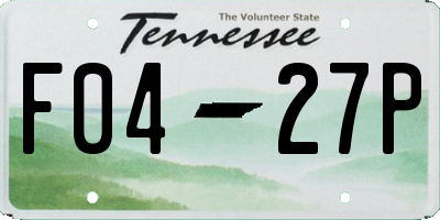 TN license plate F0427P