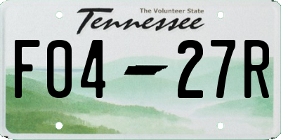TN license plate F0427R