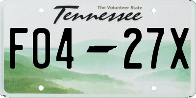 TN license plate F0427X