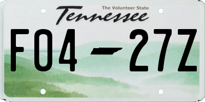TN license plate F0427Z
