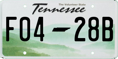 TN license plate F0428B