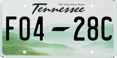 TN license plate F0428C