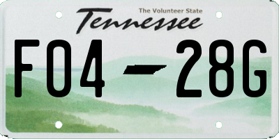 TN license plate F0428G