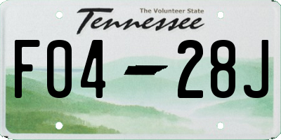 TN license plate F0428J