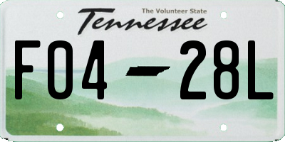TN license plate F0428L
