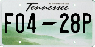 TN license plate F0428P