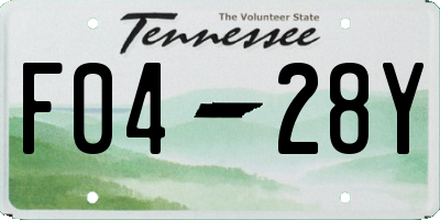 TN license plate F0428Y