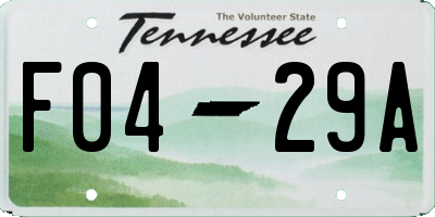 TN license plate F0429A