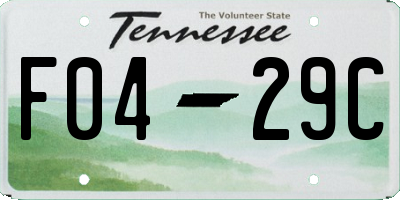 TN license plate F0429C