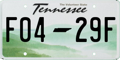 TN license plate F0429F