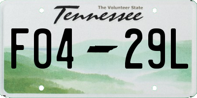 TN license plate F0429L