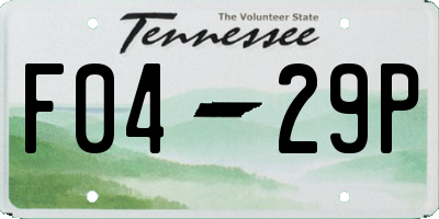 TN license plate F0429P
