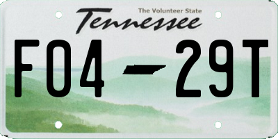 TN license plate F0429T