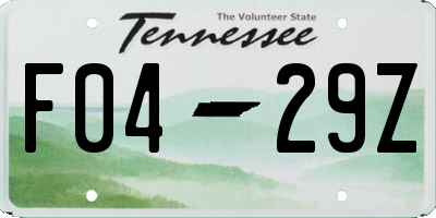 TN license plate F0429Z