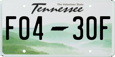 TN license plate F0430F