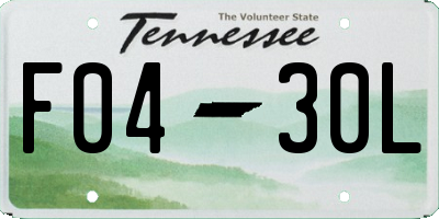 TN license plate F0430L