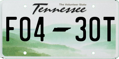 TN license plate F0430T