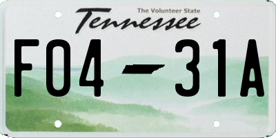 TN license plate F0431A