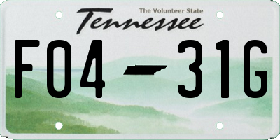 TN license plate F0431G