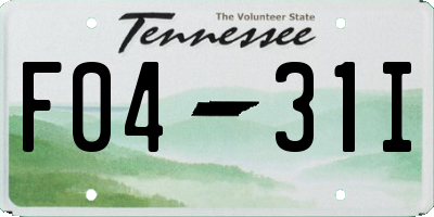 TN license plate F0431I