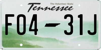 TN license plate F0431J